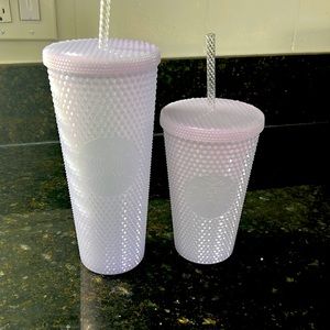 Starbucks white studded cups 24 oz and 16 oz